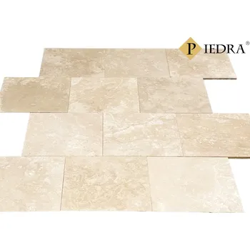 Dlažba Travertin cappuccino, tmelený 40,6x40,6x1,2 cm