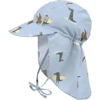 Módní doplněk LÄSSIG klobouček SUN PROTECTION FLAP HAT Crocodile Sky Blue 19-36m