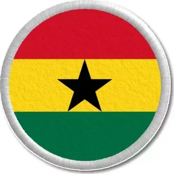 Vlajka Pelisport Ghanská vlajka tištěná nášivka ø 4,5 cm