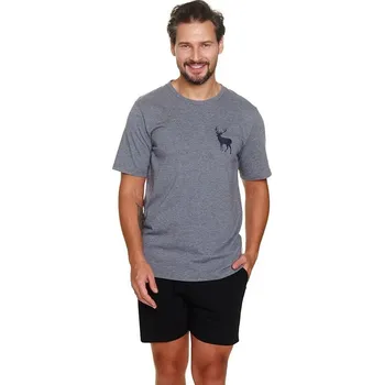 Pánské pyžamo Krátké pánské pyžamo Jelen šedé M