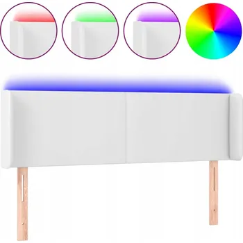 LED záhlaví postele bílé 147x16x78 cm