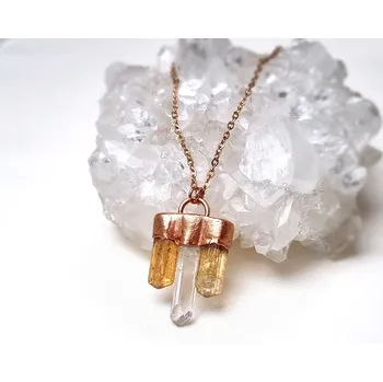 Náhrdelník The Goddess light - danburit a zlaté Imperial topazy - přívěsek/náhrdelník ŠPERKY S PŘÍRODNÍMI KRYSTALY