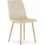 Krémová sametová židle LAVA