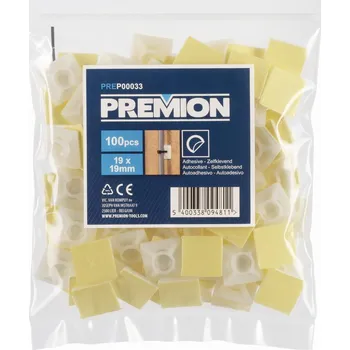 Premion PREP00033 kabelová příchytka samolepicí 19 x 19 mm 100 ks bílá