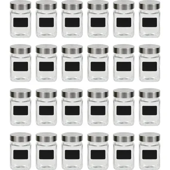 Sklenice Skleněné Sklenice o objemu 300 ml se stříbrným uzávěrem (24 ks )