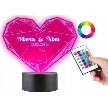 Lampička LAMPA NA SKLENĚ Dárek 3D LED RGB + DÁLKOVÝ OVLADAČ 16 BAREV