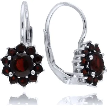 Náušnice Náušnice z bílého zlata GRANÁT