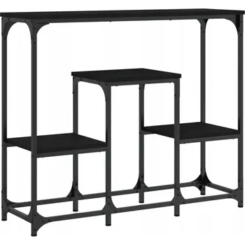 Konferenční stolek Černý konzolový stolek z dřevěného materiálu 89,5x28x76 cm