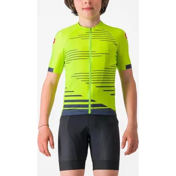 cyklistický dres CASTELLI Cyklistický dres s krátkým rukávem - AERO KID - žlutá 8Y