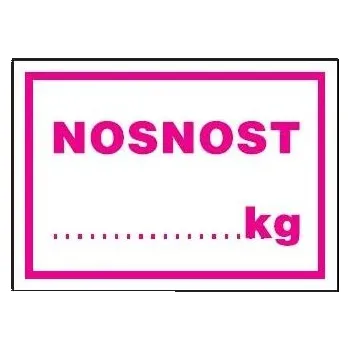 Nosnost...kg 297x210mm - plastová tabulka