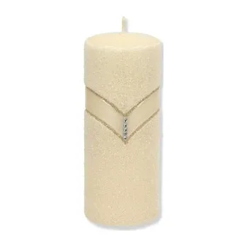 Svíčka Świeca DIAMOND Walec duży parafinowa 7xh17,5cm kremowa