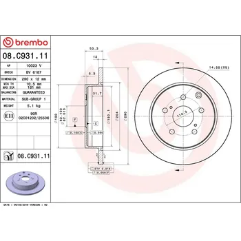 Brzdový kotouč Brzdový kotouč BREMBO 08.C931.11