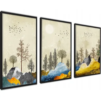 Obraz SADA PLAKÁTŮ s rámy B2 160x73cm DO OBÝVACÍHO POKOJE