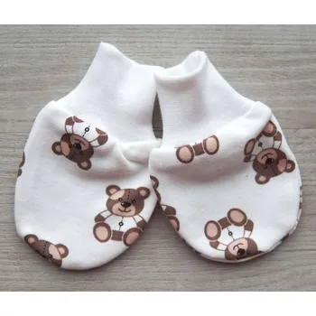 Rukavice AMÁLKA Bavlněné rukavičky, hnědí medvídci Velikost: 68-80