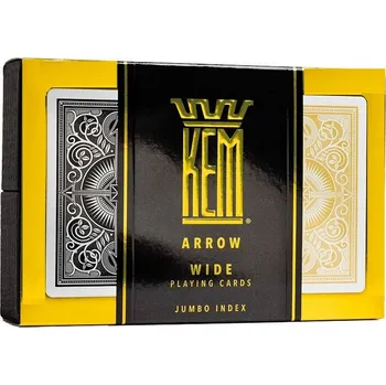 Poker Pokerové karty KEM Black&Gold wide 100% plastové, 2 balíčky