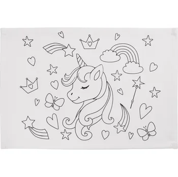 prostírání crelando® Prostírání k vymalování, 4dílná sada (jednorožec)