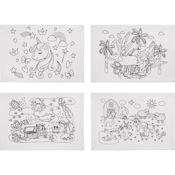 Výtvarná sada crelando® Prostírání k vymalování, 4dílná sada