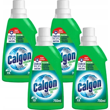 Sada 4x Calgon Hygiene+ Gel do pračky, odstraňovač vodního kamene, antibakteriální, 4x750ml