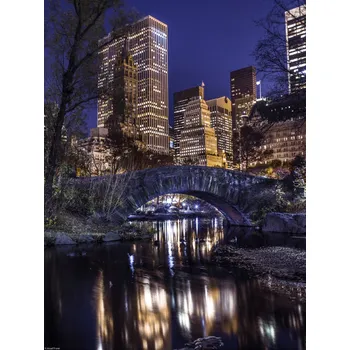 Obraz Plakát Večerní pohled na Central Park v New Yorku, bez rámu, 30 x 40 cm