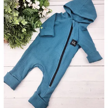 Kojenecký overall Kulišárny Mušelínový rostoucí overal SMARAGD VELIKOST: 62