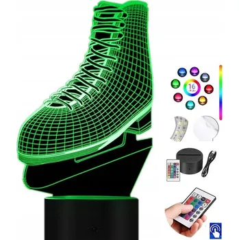Lampička LAMPičKA na SKLE Bruslení Brusle 3D LED RGB + DÁLKOVÝ OVLADAČ 16 BAREV