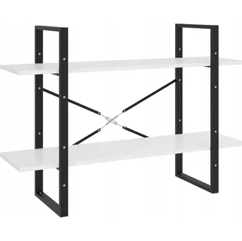 Knihovna Regál na knihy bílý 100x30x70 cm - industriální styl
