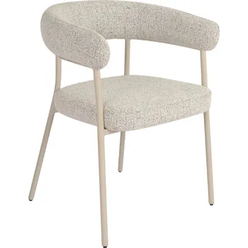 Jídelní židle Nordic Living Světle béžová bouclé jídelní židle Rivon