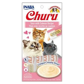 Pamlsek pro kočku Churu Cat Purée Tuna with Salmon 4x14g