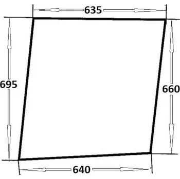 Autosklo Sklo dveří horní 632x752