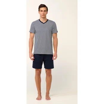 Pánské pyžamo Vamp Bavlněné pánské pyžamo s výstřihem do V 22670