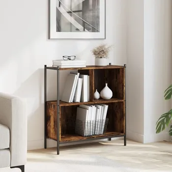 vidaXL Knihovna 72 x 28 x 77,5 cm kompozitní dřevo [838878] Barva: kouřový dub