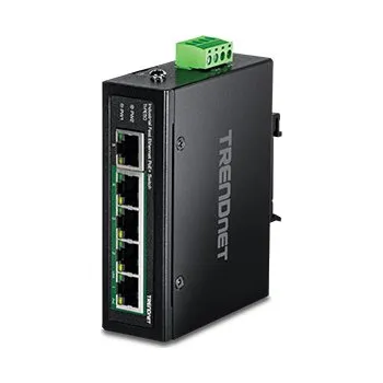 Switch TRENDnet Průmyslový ethernet přepínač 100Mb, 5 portů, 4x PoE+ (TI-PE50) - 21.22.1439