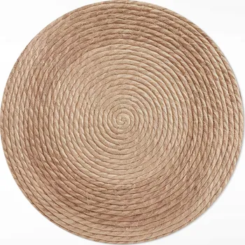 Koberec Kulatý Koberec Vinyl PVC fi 80 cm Šňůrkové linie v minimalistickém stylu