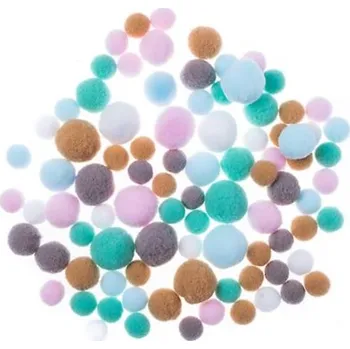 DP Craft Plyšové bambulky Pompoms frosty pastel 90ks
