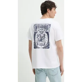 Bavlněné tričko Levi's GRAPHIC CREWNECK TEE bílá barva, s potiskem, 22491 22491.1855 00X, vel. XL
