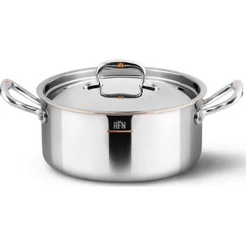 Hrnec Kastrol CON CUORE 22 cm, stříbrná, měď, Ruffoni