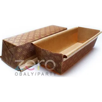 Nádoba na pečení Forma papírová na pečení 150x65x50 mm (5 ks) - hnědá s tiskem