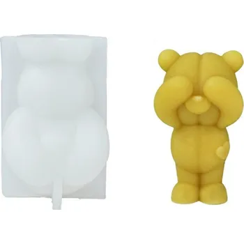 Výroba svíčky Silikonová forma na svíčky, vosk, mýdlo, sádru, odlitky z pryskyřice - STOJÍCÍ MEDVÍDEK