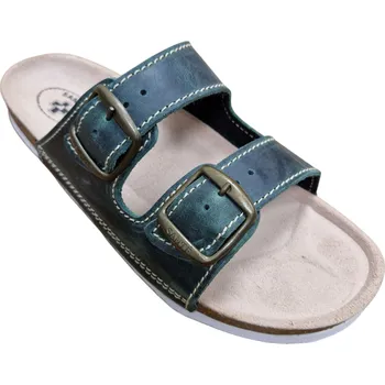 Dámská zdravotní obuv Pánské korkové pantofle Santé D/22N/91/BP tmavě zelené Velikost: 43