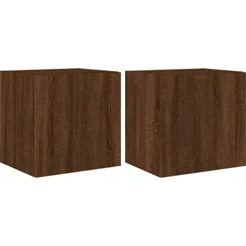 Televizní stolek Nástěnná skříňka pod TV s LED RGB, hnědý dub, 40,5x35x40 cm