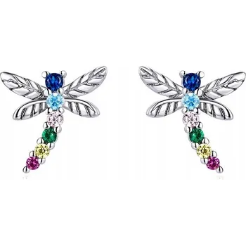 Náušnice Stříbrné náušnice Fraise S925 s vážkou a kubickou zirkonií