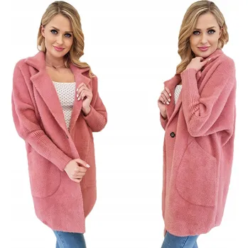Dámské oblečení Soprato dámský kabát růžový oversize bez kapuce 7108 přechodný kabát podzimní/zimní PREMIUM univerzální velikost