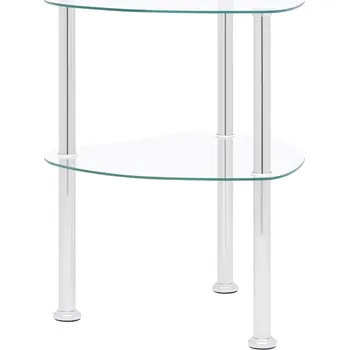 Konferenční stolek Dvoupatrový odkládací stolek 38x38x50 cm, barva: průhledný