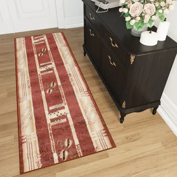 Koberec Běhoun na míru Atlas - květiny a tvary 3 - hnědý Rozměr koberce: 60 cm