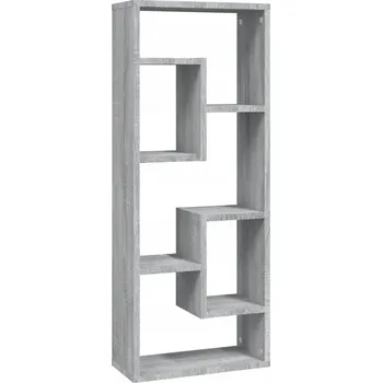 police Nástěnná police šedá dub sonoma, dřevotříska, 36x16x90 cm