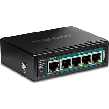 Switch TRENDnet Průmyslový ethernet přepínač 1G, 5 portů, 1x PoE++ vstup, 4x PoE+ výstup (TI-B541) - 21.22.1560
