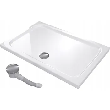 Sprchová vanička SPRCHOVÁ VANIČKA OBDÉLNÍKOVÁ 140x100 SLIM NÍZKÁ 5 CM BÍLÁ WHITE SIFON