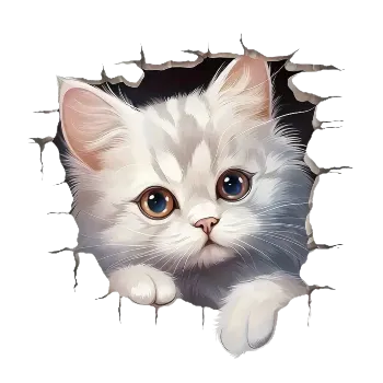 Samolepící dekorace Vinylová samolepka - koťátko I (13,0 x 13,0 cm)