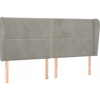 Světle šedé samet Čelo postele 203x23x118cm