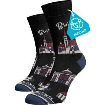 Pánské termo ponožky Veselé vysoké merino ponožky - Brno 35-38